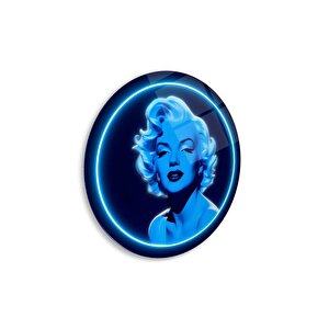 Neon Görünümlü Marilyn Monroe Cam Tablo | Hediyelik, Dekoratif, Ofis, Mutfak 80x80 cm