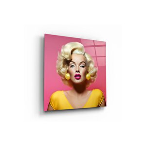 Marilyn Monroe Cam Tablo | Hediyelik, Dekoratif, Ofis, Mutfak 100x100 cm