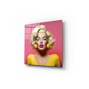 Marilyn Monroe Cam Tablo | Hediyelik, Dekoratif, Ofis, Mutfak 50x50 cm