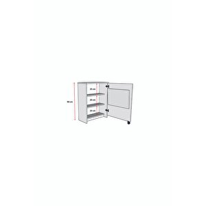 Çalışma Odası Fonksiyonel Kitaplık + Katlanır Masa Md002
