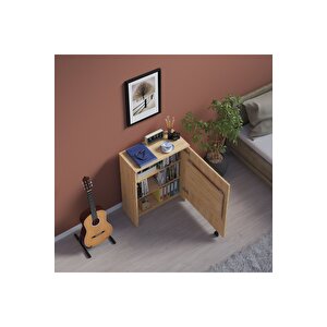 Çalışma Odası Fonksiyonel Kitaplık + Katlanır Masa Md002 Safir Meşe