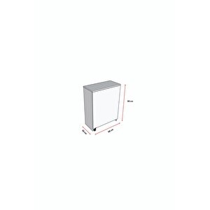 Çalışma Odası Fonksiyonel Kitaplık + Katlanır Masa Md002 Safir Meşe