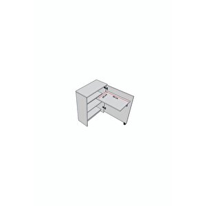 Çalışma Odası Fonksiyonel Kitaplık + Katlanır Masa Md002