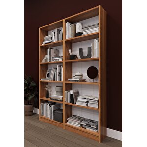Modern 10 Raflı Ev Ofis Kütüphane Kitaplık %100 MDF Dekoratif Kitaplık K003 Petra