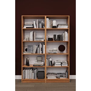 Modern 10 Raflı Ev Ofis Kütüphane Kitaplık %100 MDF Dekoratif Kitaplık K003 Petra