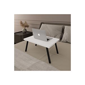 Katlanır Laptop Sehpası Seyyar Kahvaltı Sehpası Çalışma Masası Beyaz
