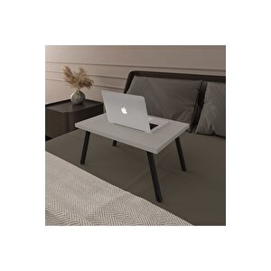 Katlanır Laptop Sehpası Seyyar Kahvaltı Sehpası Çalışma Masası Kül Gri