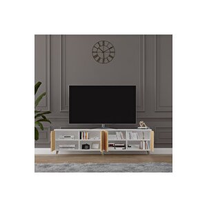 Tv Ünitesi Beyaz & Safir Meşe T-02 Beyaz-Safirmeşe
