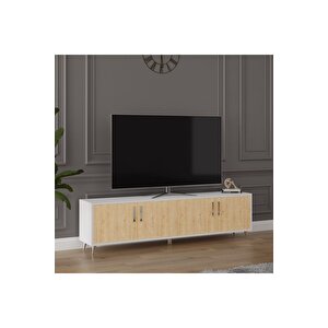 Tv Ünitesi Beyaz & Safir Meşe T-02 Beyaz-Safirmeşe