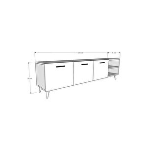 Tv Ünitesi Ceviz & Beyaz T-26