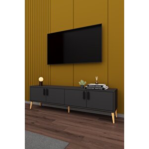 Asra Trend MDF Koyu Gri TV Ünitesi - 160 cm, Şık & Modern Tasarım TV Sehpası, T-04