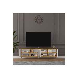 Tv Ünitesi Beyaz &afrika Ceviz T-06 Afrika Ceviz