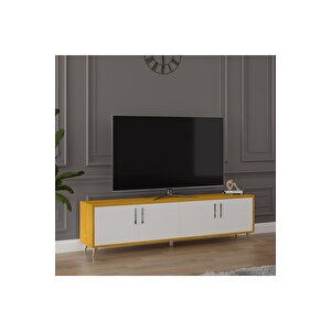 Tv Ünitesi Beyaz &afrika Ceviz T-06 Afrika Ceviz