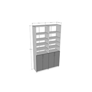 Petra Kapaklı Kitaplık K-43 Petra