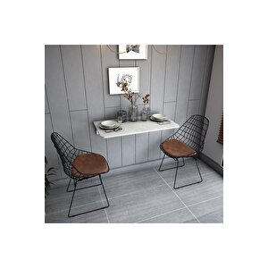 Dmm-03 Duvara Monte Masa Çalışma Yemek Masası Duvardan Açılan Montaj Monteli Masa Retro Taş