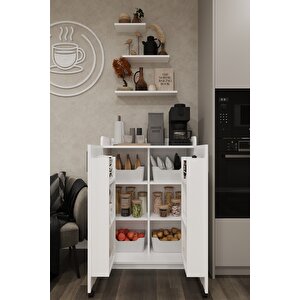 %100 MDFLAM Mutfak Kiler Dolabı Beyaz Mk-08