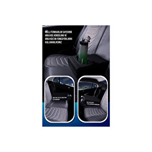 Porche Cayenne Lüx Deri Oto Koltuk Kılıfı Ön Arka Takım Set Eagle Füme 03-09 Füme