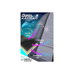 Seat İbiza Yeni̇ Lüx Deri Oto Koltuk Kılıfı Ön Arka Takım Set Eagle Füme