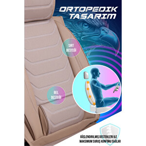 Subaru Outback Lüx Deri Oto Koltuk Kılıfı Ön Arka Takım Set Eagle Bej
