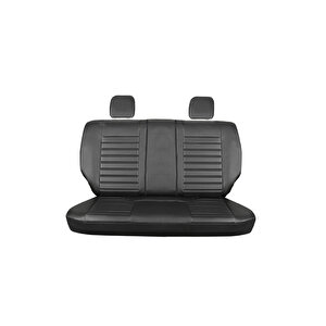 Fiat Siena Lüx Deri Oto Koltuk Kılıfı Ön Arka Takım Set Çizgili Desen Tam Si̇yah Siyah