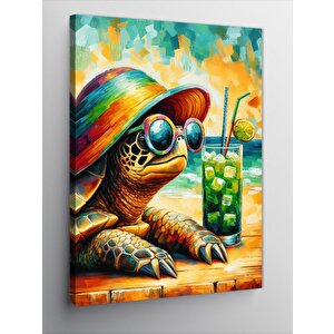 Kanvas Tablo Gözlüklü Kaplumbağa 50x70 cm