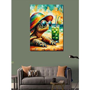 Kanvas Tablo Gözlüklü Kaplumbağa 50x70 cm