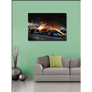 Kanvas Tablo Turuncu Yarış Arabası 70x100 cm
