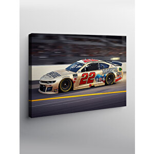 Kanvas Tablo Beyaz Nascar Yarış Arabası 50x70 cm
