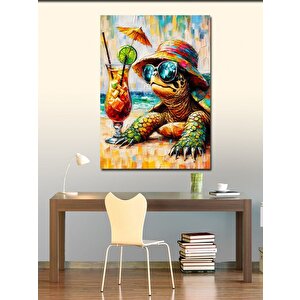 Kanvas Tablo Tropik Kaplumbağa Tatili 70x100 cm