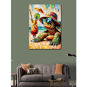 Kanvas Tablo Tropik Kaplumbağa Tatili 70x100 cm