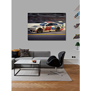 Kanvas Tablo Beyaz Nascar Yarış Arabası 70x100 cm