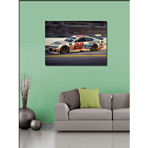 Kanvas Tablo Beyaz Nascar Yarış Arabası 70x100 cm