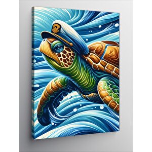 Kanvas Tablo Suda Kaplumbağa 70x100 cm