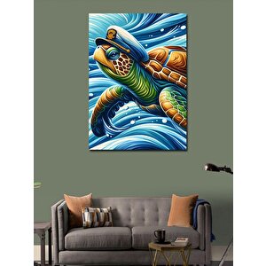 Kanvas Tablo Suda Kaplumbağa 70x100 cm