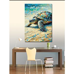 Kanvas Tablo Plajdaki Kaplumbağa 100x140 cm