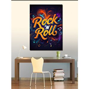 Kanvas Tablo Rock'n Roll Sanat Yazısı 50x70 cm
