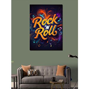 Kanvas Tablo Rock'n Roll Sanat Yazısı 50x70 cm