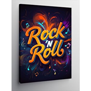 Kanvas Tablo Rock'n Roll Sanat Yazısı 70x100 cm