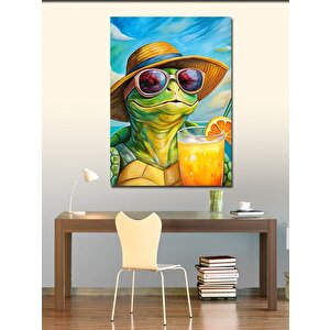 Kanvas Tablo Gözlüklü Kaplumbağa 50x70 cm