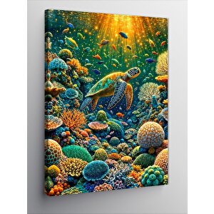 Kanvas Tablo Mercanlar Arasında Kaplumbağa 70x100 cm