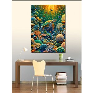 Kanvas Tablo Mercanlar Arasında Kaplumbağa 70x100 cm