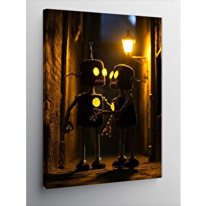 Kanvas Tablo Arkadaş Robotlar 100x140 cm