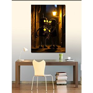 Kanvas Tablo Arkadaş Robotlar 100x140 cm