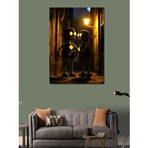 Kanvas Tablo Arkadaş Robotlar 100x140 cm