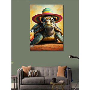 Kanvas Tablo Tropik Kaplumbağa 100x140 cm