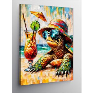 Kanvas Tablo Tropik Kaplumbağa Tatili 50x70 cm