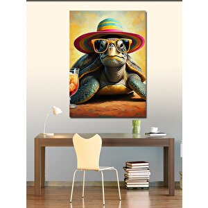 Kanvas Tablo Tropik Kaplumbağa 70x100 cm