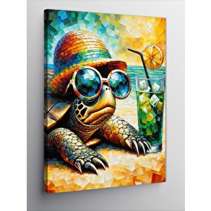 Kanvas Tablo Gözlüklü Kaplumbağa 50x70 cm