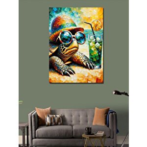 Kanvas Tablo Gözlüklü Kaplumbağa 50x70 cm