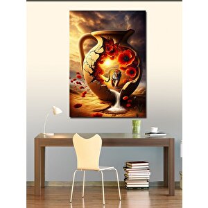 Kanvas Tablo Alevli Vazo 70x100 cm